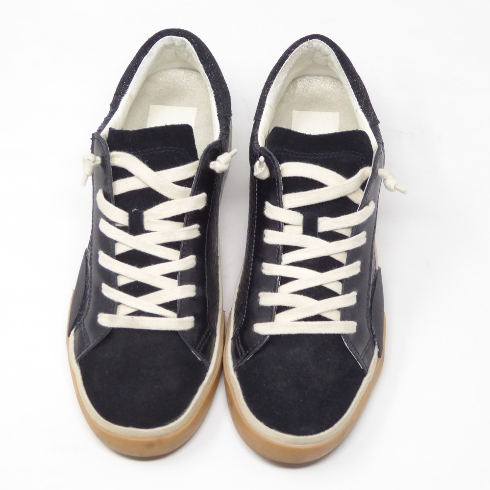 Dolce Vita Zina Women Sneakers Black Snakeskin Embossed Glitter Suede Size 6 - Picture 5 of 11